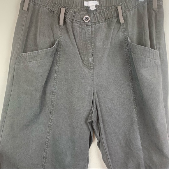 Eileen Fisher Crop Tapered Pants Tencel Twill, Size Small - Picture 2 of 13
